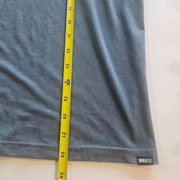 REI CO-OP Men's Large Performance Tee Short sleeve stretchy T-Shirt Grey/Blue - Picture 6 of 6